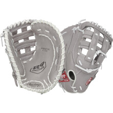 Rawlings | Luva de Softbol R9 Fastpitch | Primeira Base | Modificada Pro H-Web | Cinza | 12.5' | RHT