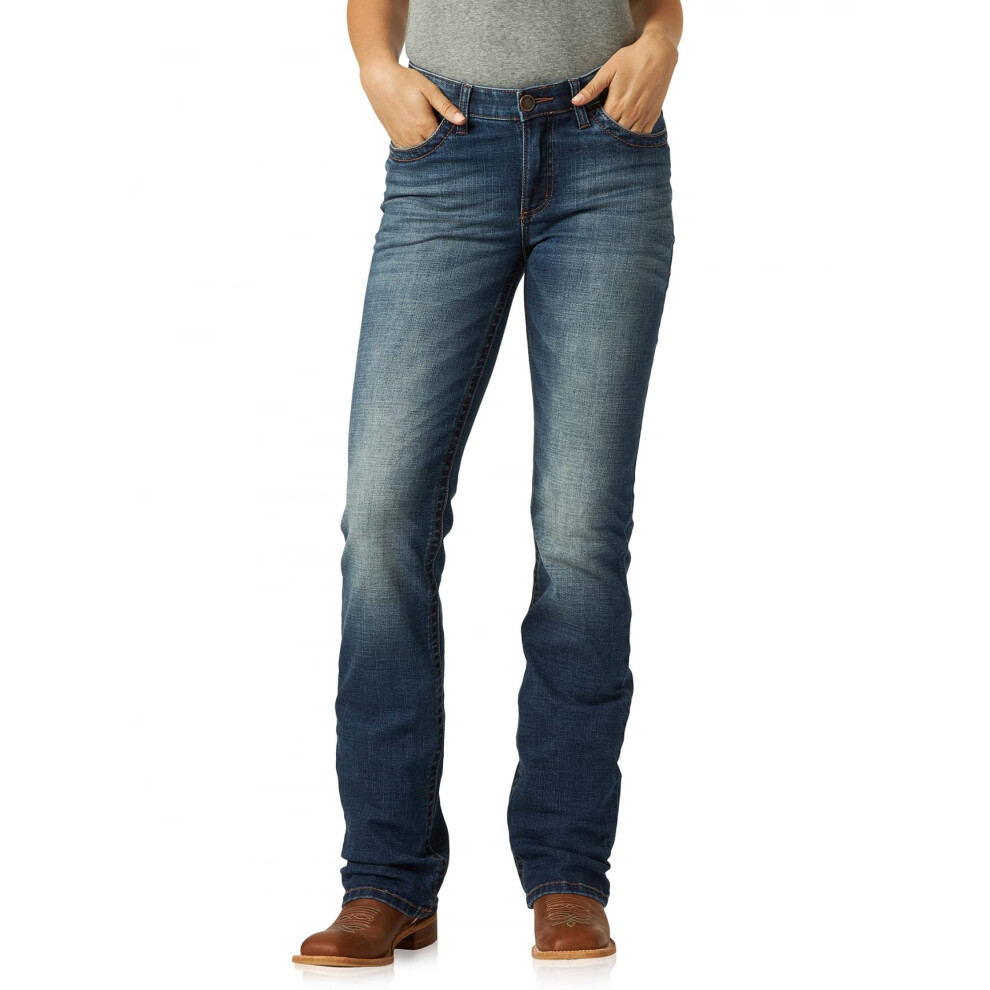 Wrangler Women's Willow Mid Rise Performance Waist Boot Cut Ultimate Riding Jean Rebecca 3-38