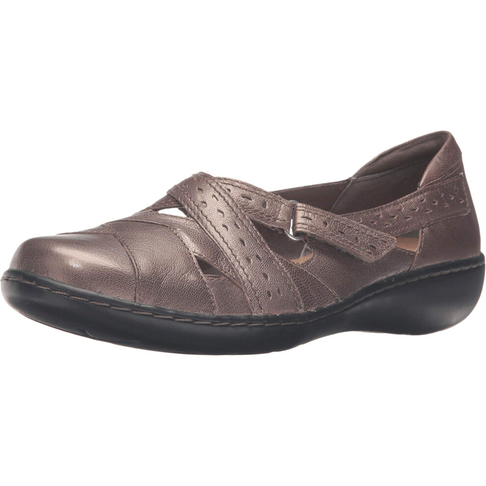 Clarks Women's Ashland Spin Q Slip-On Loafer  Pewter  8.5 Wide