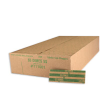 Huron Flat Coin Wrapper Dime Rolls $5 Green (1 000 stk)
