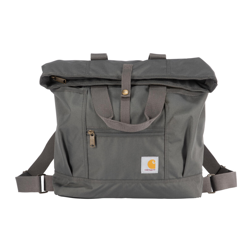 Carhartt  Durable Bag with Adjustable Straps and Laptop Sleeve  Convertible Backpack Tote (Gravel)  One Size