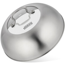 Yosukata Wok LID 11,4 in - Coperchio Wok inossidabile premium con fori a vapore inserto in vetro temperato e manico ergonomico - Accessori Wok durevo