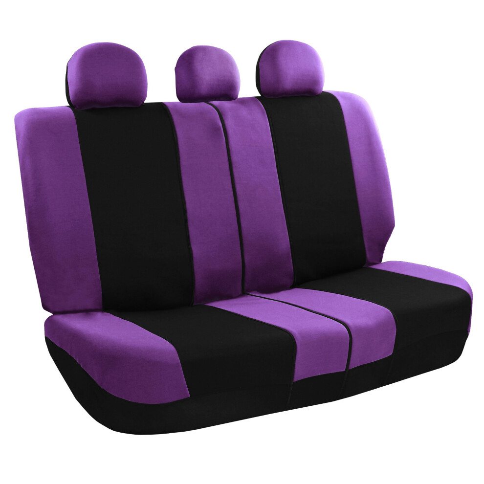 Fh Group Car Seat Covers Rear Set Cloth - Universal Fit Automotive Seat Covers Low Back Front Seat Covers Solid Back Seat Cover Washable Car Seat C 842319166592