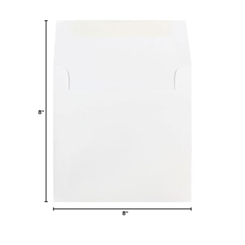 JAM PAPER 8 x 8 Square Invitation Envelopes - White - 25/Pack 2