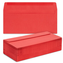 100 Pack #10 Red Envelopes with Square Flap for Mailing Letters Invitations (4 1/8 x 9 1/2 In)