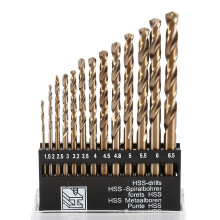 COPOUIXR M35 Cobalt Round Straight Handle Metric Drill bit Set 1.5mm-6.5mm Drill Bits Suitable for Stainless Steel Hard Metal Cast Iron Copper Al