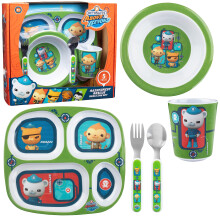 Conjunto de Pratos Divididos Octonautas 5 Pcs para Crianças - Resgate na Floresta