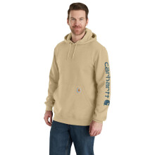 Carhartt Herrers Loose Fit Midweight Logo Sleeve Graphic Sweatshirt, Beach Heather, Small