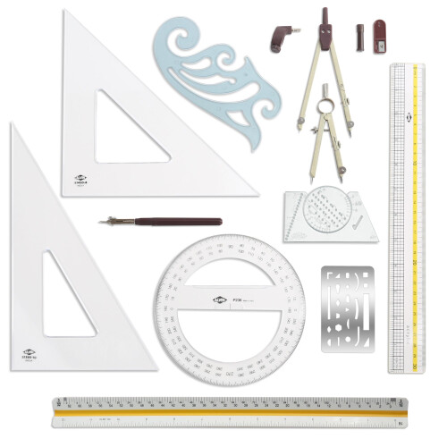 ALVIN Academy Drafting  Drawing and Design Launch Kit | 10 Pieces | Class Tools for Geometry  Architecture and Engineering Students | - Model DDKL1