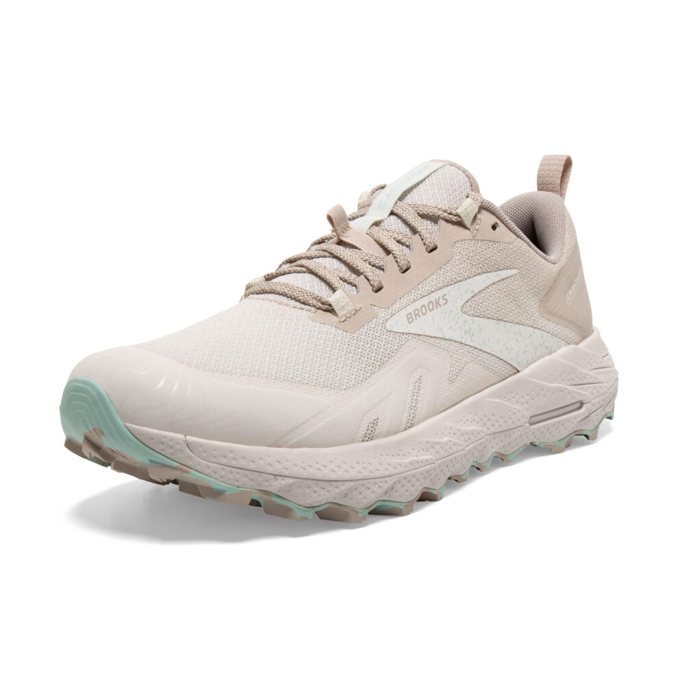 Brooks Womens Cascadia 17 Trail Running Shoe - White Sand/Chateau Grey - 7.5 Medium