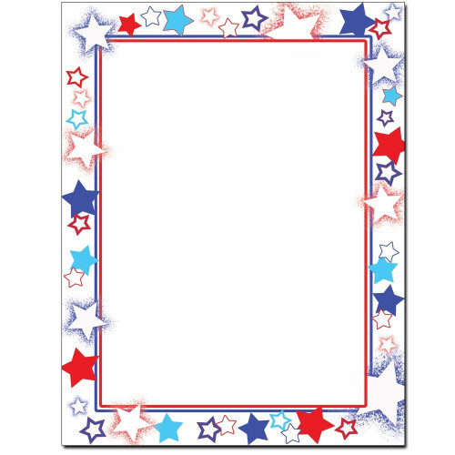 Patriotic Stars brevhoved, laser- og inkjetprinterpapir (100 ark)
