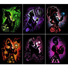 Youtheart Painting Diamonds Villains Diamond Art 5D teljes frs keresztszemes hmzokszletek (6 csomag)