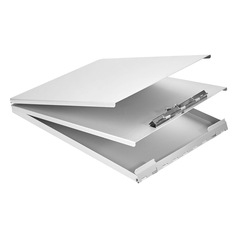 Amazon Basics Aluminum Storage Clipboard 12.5"""" x 9"""" Form Holder Silver