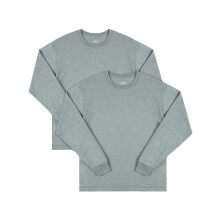 Fruit of the Loom T-shirt da uomo in cotone Eversoft, traspiranti e assorbono l'umidit? con controllo degli odori, maniche lunghe-Grigio Erica