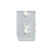 Creative Co-Op DF2527 40"""" L x 32"""" W Katoengebreide babyhondendeken Blauw Klein
