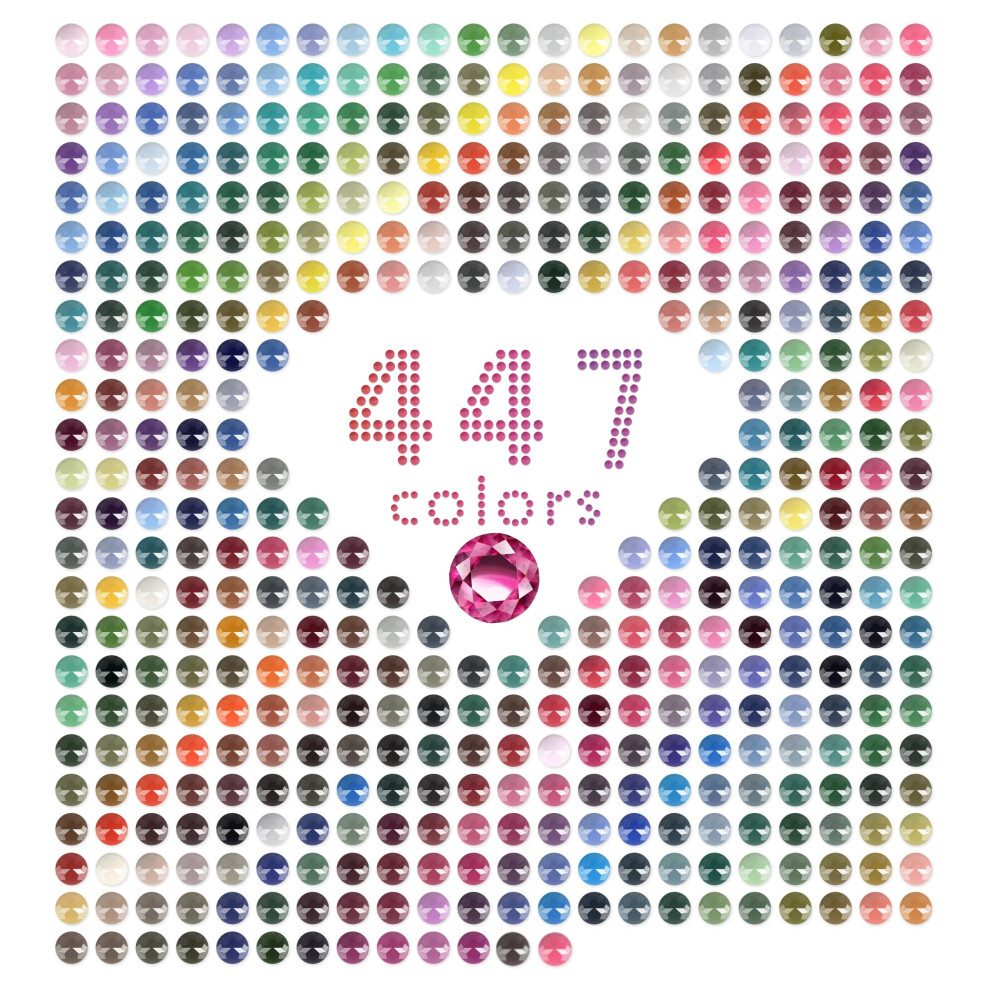 447 Colors Diamond Painting Gems  89400 5d Round Diamond Beads for Diamond Painting Diamond Missing and DIY Crystal Art Nail Art Diamond Art Accessori