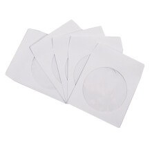Pacote de 200 Envelopes de Papel Branco Maxtek para CD DVD com Janela e Aba, Papel 100 GSM.