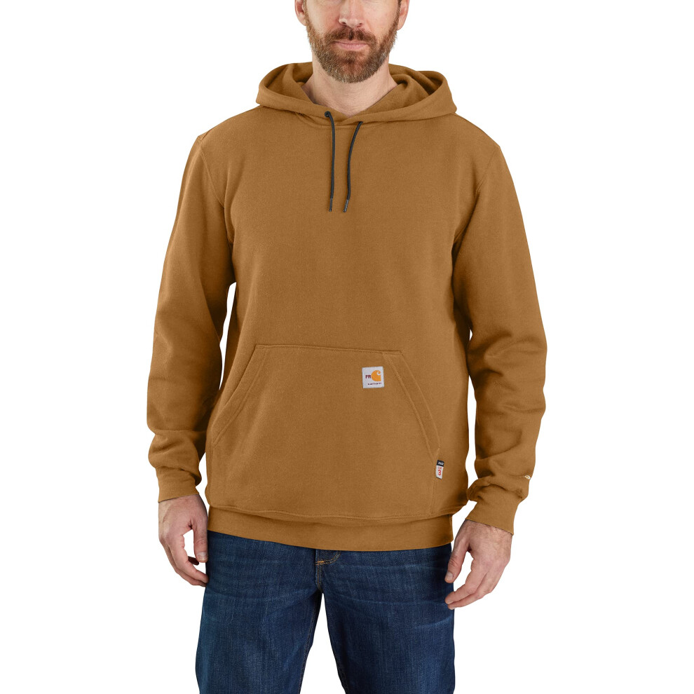 Carhartt Men's Flame Resistant Force Loose Fit Midweight Sweatshirt  Brown  Medium