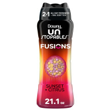 Downy Unstopables Fusions In-Wash Laundry Scent Booster Beads Sunset and Citrus Scent 21.1 oz 2-in-1 All Day Freshness Downy Scent Booster Beads