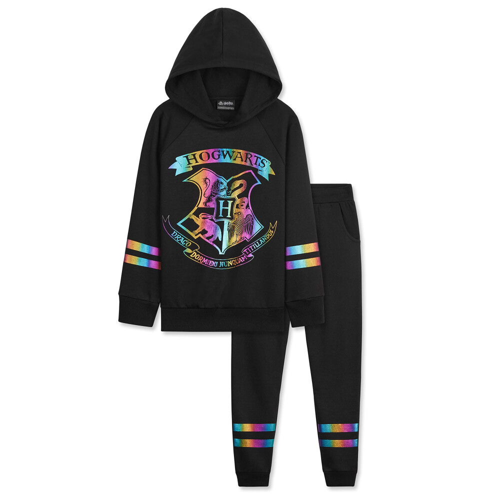 Harry Potter Girls Tracksuit  Hoodie and Girls Tracksuit Bottoms (13-14 Years  Black)