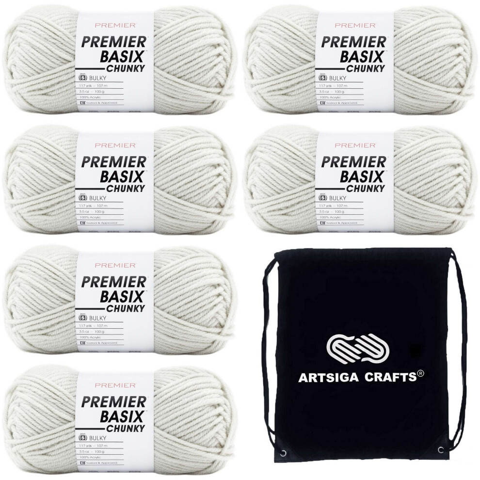 Premier Yarns Basix Chunky Mist 1145-40 (6 Praden Stejn Are Barviva) Robustn Objemn Akrylov Prze #5 Pro Hckovn A Pleten S Projektovou Ta-image