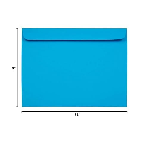 JAM PAPER 9 x 12 Booklet Colored Envelopes - Blue - 50/Pack 2