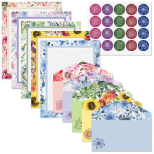 Aktuelt blomsterbrevpapir - Forårspapirpapirer med dekorativt blomsterudvalg Border Printable Holiday Wedding & Bridal Shower & Invitation Sheets