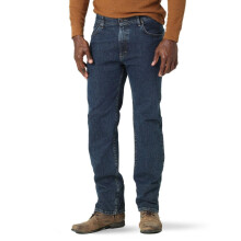 Wrangler Authentics Jean coupe classique pour homme, taille flexible et confortable, dlav fonc, 34 W x 32 L