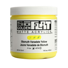 SoFlat Matte Acrylics by GOLDEN Bismuth Vanadate Yellow 16 fl. oz. Jar Professional Acrylic Paint Semi-Opaque