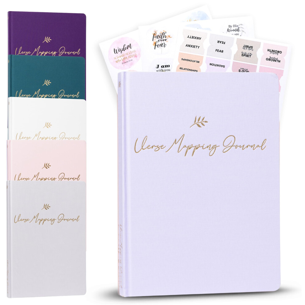 Graceful By Design Linen Bible Verse Mapping Journal - Premium Bible Study Journaling Kit - Christian Gift for Women (Lavender)-image-OPC-PGSFVWZ-NEW