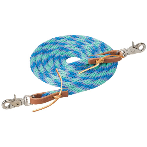 Weaver Leather Poly Roper Rein  3/8"""" x 8'  Mint/Lavender/French Blue