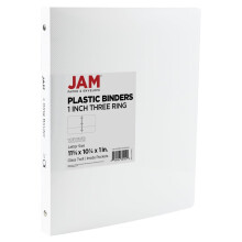 JAM PAPER Plastic ringband van 0,5 inch - Wit 3-ringband - afzonderlijk verkocht
