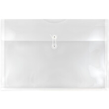 Sobres de plstico de papel de mermelada con botn y cierre de corbata de cuerda - folleto grande - 12 x 18 - transparente - 3/paquete