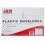 JAM PAPER Plastic Envelopes with Button & String Tie Closure - Large Booklet - 12 x 18 - Clear - 3/Pack 4