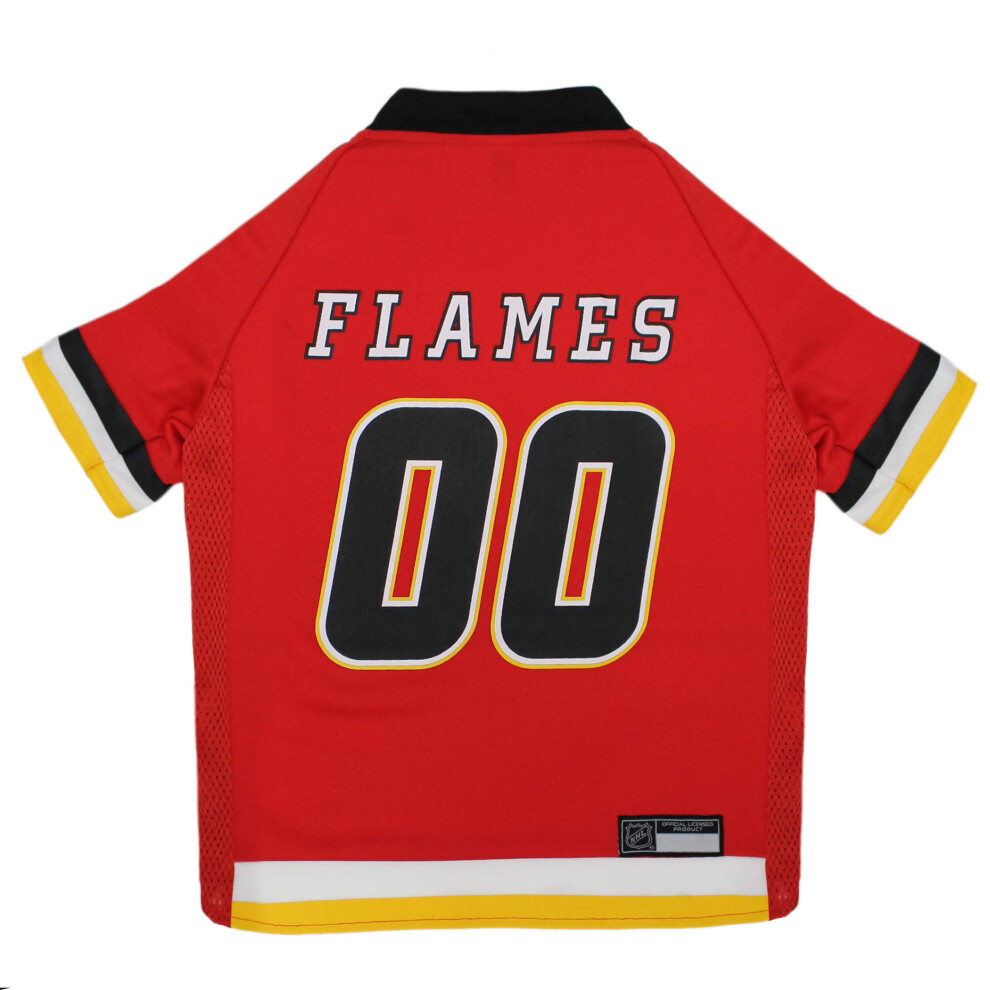 Photos - Dog Clothing NHL Calgary Flames Jersey for Dogs & Cats X-Large. - Let Your Pet Be A Real NHL Fan! CGY-4006-XL