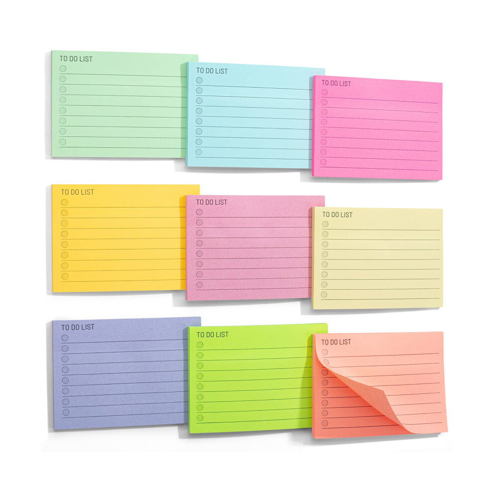 Mr. Pen- Assorted Color 4""""x3"""" Lined Sticky Notes  360 Sheets  9 Pads  Perfect for Organization  Note-taking  Task Management  Home/Office Use-image-OPC-PGSFXVP-NEW