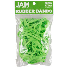 JAM PAPER Duurzame Rubber Bands - Maat 64 - Groene Multi-Functionele Rubberbands - 100/Verpakking