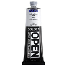 Acrlicos de secagem lenta OPEN da GOLDEN Azul Antraquinona 5 fl oz. tubo Tinta Acrlica Profissional Semi-Transparente