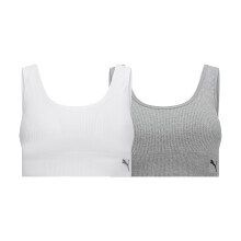 PUMA 2-pack smls sport-bh fr damer Vit/Ljus Ljunggr X-Large