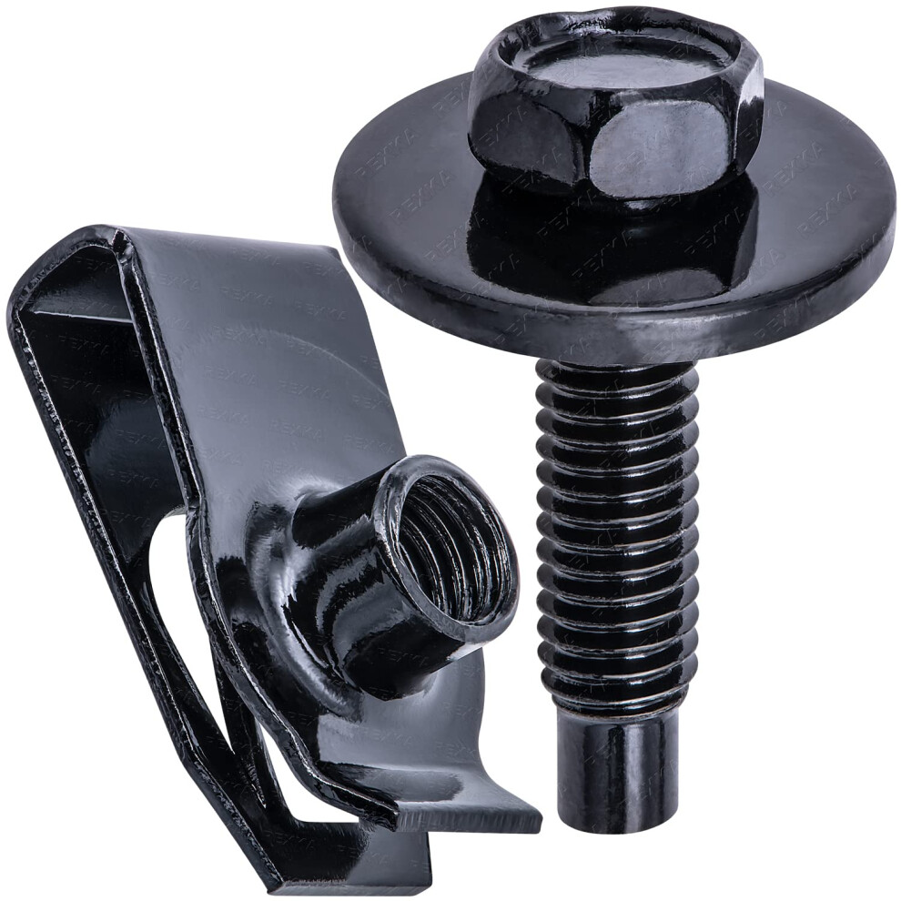 Rexka 15 Set Di Dadi A U Estrusi M6-1.0 E Kit Di Bulloni Per Carrozzeria Sems A Testa Esagonale Per Gm Ford Chevy Chrysler Jeep Dodge - Multiuso-image