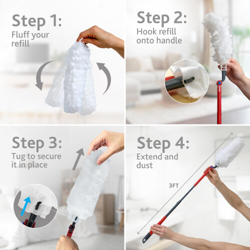 Kit de Limpeza O-Cedar Flex & Catch com 3 Refil de Pó Descartáveis 1