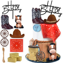 Cowboy tortadszek Cowboy kalap- s bakancsos tortafedok Western Cowboy Cowgirl szletsnapi babazuhany a nyugati tematikus bulihoz szksges kellke