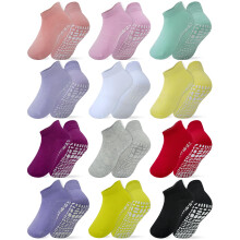 Calzini antiscivolo alla caviglia RATIVE in cotone biologico con grip antiscivolo per bambini di 3, 4 e 5 anni (3T, 4T, 5T, 3T-4T) (12 paia da 4T