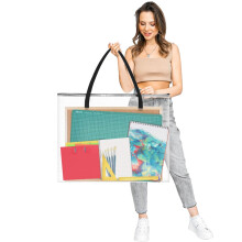 ZKOO Bolsa de Portfólio de Arte 20x26 Polegadas, Pasta para Obras com Zíper e Alça, Organizador de Malha