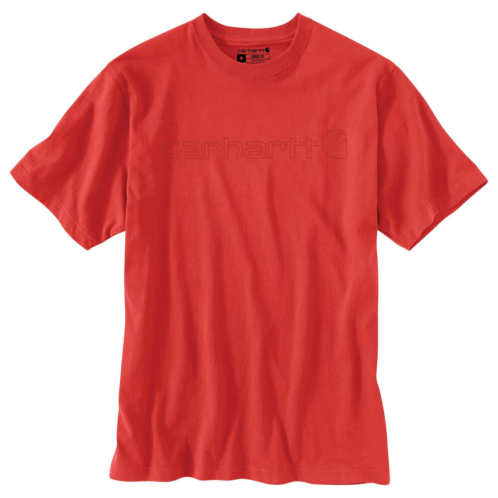Carhartt Men's Loose Fit Heavyweight Short-Sleeve Logo Graphic T-Shirt  Roasted Tomato
