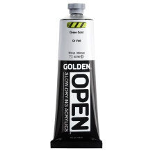 OPEN Slow-Drying Acrylics by GOLDEN Green Gold 5 fl oz. tube Professional Acrylic Paint Semi-Transparent