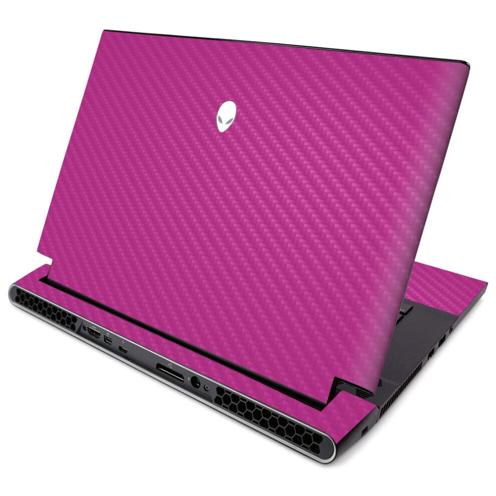 Mightyskins Carbon Fiber Skin For Alienware M15 R2 (2019) - Solid Hot | Protective Durable Textured Carbon Fiber Finish | Easy To Apply Remove Pink 736684415846