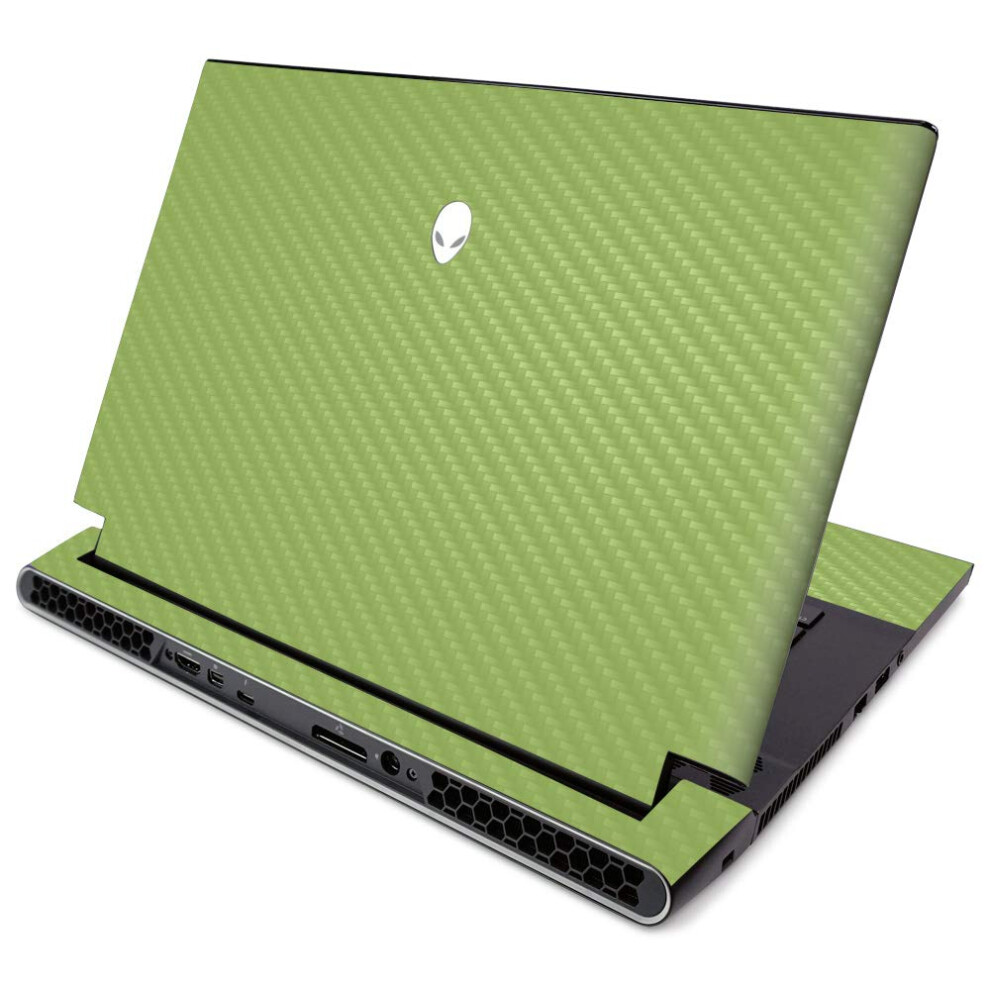 Mightyskins Carbon Fiber Skin For Alienware M15 R2 (2019) - Solid Lime | Protective Durable Textured Carbon Fiber Finish | Easy To Apply Remov Green 736684415877