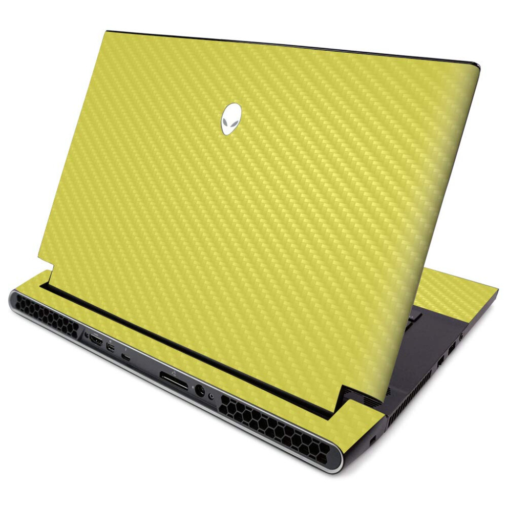 Mightyskins Carbon Fiber Skin For Alienware M15 R2 (2019) - Solid | Protective Durable Textured Carbon Fiber Finish | Easy To Apply Remove A Yellow 736684416003