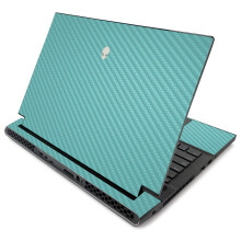 MightySkins Carbon Fiber Skin For Alienware m17 R2 (2019)  Solid Turquoise | Ochrann trvanliv povrchov prava z uhlkovch vlken | Snadn aplika